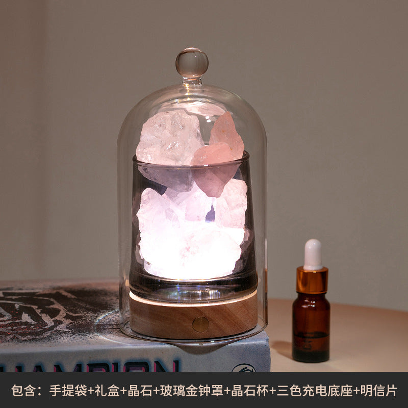 Home diffuser crystal stone, flameless aromatherapy, fragrance for bedroom, high-end essential oil gift, decorative diffuser