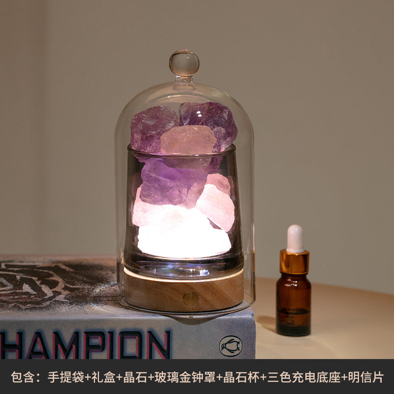 Home diffuser crystal stone, flameless aromatherapy, fragrance for bedroom, high-end essential oil gift, decorative diffuser
