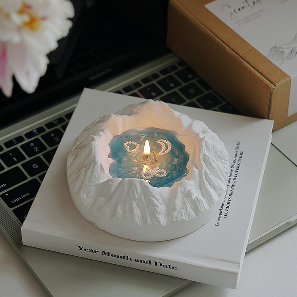 Glacier Scented Candle, Handmade Ocean Aroma Soy Wax Candle for Home Decor, Long Lasting Marine Fragrance Gift for Women Men, Aromatherapy Candle for Living Room Bedroom Christmas Housewarming Gift